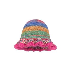 Chapeau Bob en Crochet Fait Main 2025 – Chapeau d'Hiver Coloré Style Y2K avec Bord Volanté – Chapeau de Carnaval Tricoté - Product Image 1