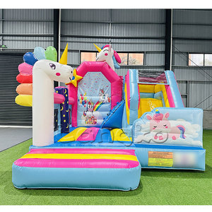 Publicité commerciale gonflables licorne Combo toboggan fête enfants château rebond maison châteaux à <span class=keywords><strong>vendre</strong></span> - Product Image 2