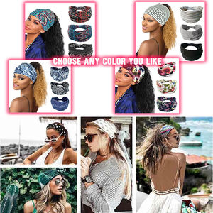 बोहेमिया वाइड हेडबैंड सिलाई अफ्रीका और यूरोपीय हेडबैंड खेल और सजावट के लिए लोचदार हेयरबैंड खिंचाव - Product Image 6