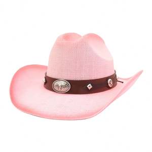 Chapeau ethnique unisexe N54 style occidental en paille de papier respirante, brodé à la main, idéal pour la pêche, la plage et les voyages en extérieur - Product Image 4