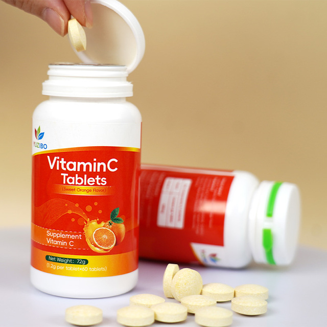 OEM Factory-Owned Brand Vitamin C Chewable Tablets Immunity Improvement Antioxidant Vegan Dietary Supplement for Adults Health