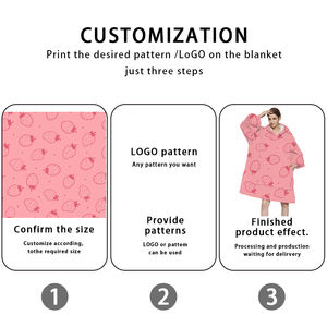 맞춤형 패턴 겨울 퍼지 풀오버 운동복 특대 셰르파 양털 더블 레이어 성인용 웨어러블 담요 까마귀 - Product Image 5