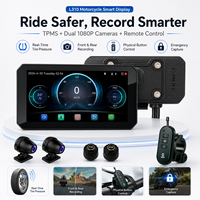 6.1 inç Motosiklet DVR'ı CarPlay Android Auto TPMS GPS Navigasyon Cihazı Çift 2K Kamera Model L310 WiFi Güncellemeleri BSD