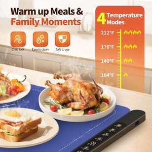 Plateau chauffant alimentaire pliable en silicone, chauffe-plats électrique flexible, tapis chauffant alimentaire enroulable, plaques chauffantes pour buffet, coussin chauffant - Product Image 3