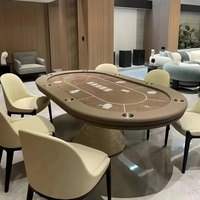 Table de poker Texas Hold'em haut de gamme en bois de chêne ou noyer avec coussin en cuir et coupelles en acier, directement de l'usine WANYAJU