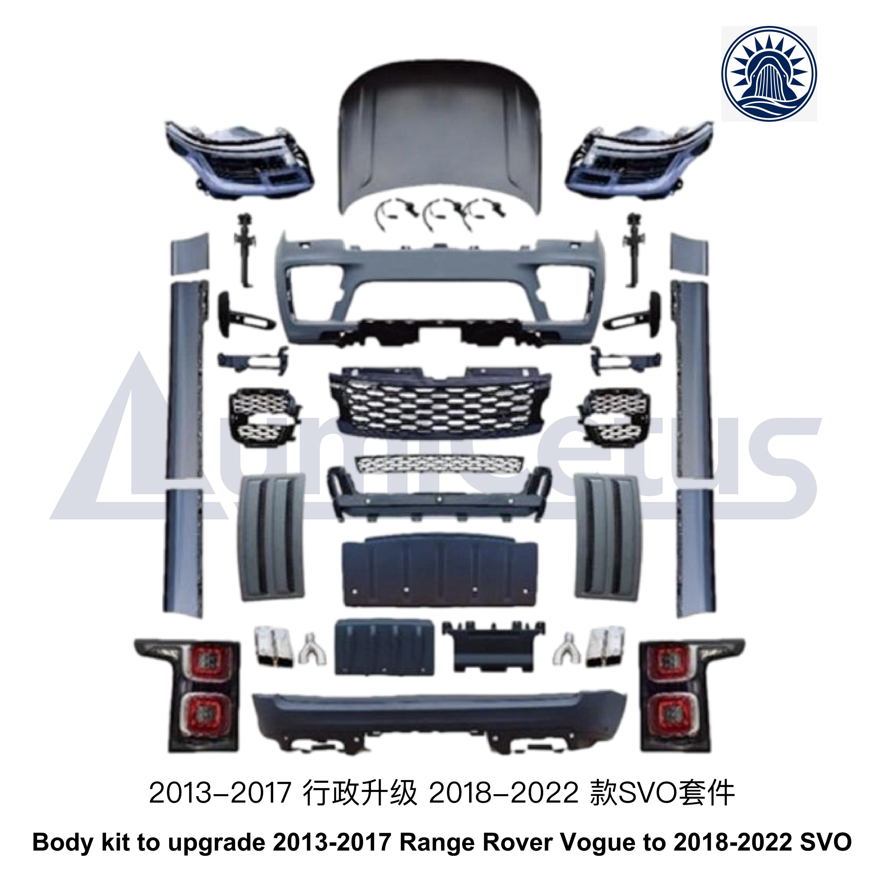 Kit carrosserie pour améliorer un Range Rover Vogue 2013-2017 au modèle SVO 2018-2022