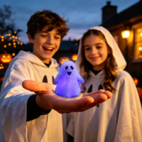Vente directe usine – Décorations classiques en TPR en forme de citrouille fantôme lumineuses, anti-stress, pour fêtes, festivals et cadeaux d'Halloween