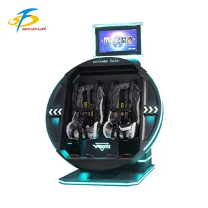 เครื่องจำลองการบินแบบหมุนได้360องศาเครื่องเล่นเกมเสมือนจริง<span class=keywords><strong>2</strong></span>ที่นั่งโลหะไฟเบอร์กลาสในร่ม/กลางแจ้ง - Product Image 4