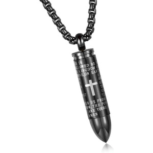 Neuestes Design: Goldgravierter Edelstahl-Kreuzanhänger mit Jesus-Inschrift, klassischer Herrenschmuck, Urnen-Anhänger für Asche, Kugelform, Geschenk - Product Image 2
