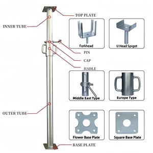 Стальной реквизит для строительных лесов, прочная опора для струн с регулируемыми металлическими стойками для надежной поддержки - Product Image 2