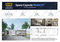 Capsule spatiale habitable, mini-maison avec chambre, structure en acier moderne, démontable, capsule solaire pour villa, usage extérieur, hôtel, ModuCasita