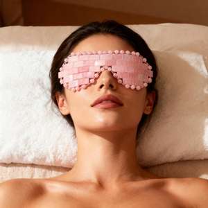 Meistverkauftes Produkt Mushang Neuerscheinung Natürliche Kühlende Rosenquarz-Augenmaske Jade-Augenmaske & Massagegerät für Optimale Kühlung - Product Image 1