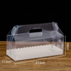 Nieuwe Pure Kleur Bento Loaf Transparant Mousse Cake Verpakking Met Hand - Product Image 4