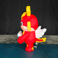 Mascotte gonflable géante de dessin animé 4m Dragon Rouge en tissu Oxford imperméable avec ventilateur intégré résistant au soleil pour la publicité chinoise