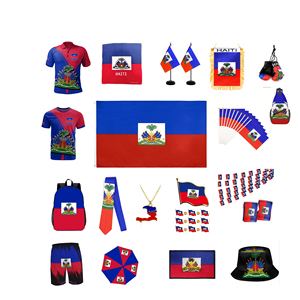 热卖定制印花涤纶海地国旗t恤男女海地国旗短袖t恤 - Product Image 6