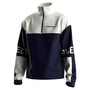 Veste légère pour homme à col montant avec fermeture éclair 1/3, option logo personnalisé pour vêtements de fitness et équipement d'équipe - Product Image 1