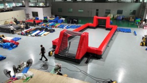 Terrain <span class=keywords><strong>de</strong></span> football gonflable géant noir et rouge <span class=keywords><strong>de</strong></span> 15x8m, <span class=keywords><strong>cage</strong></span> <span class=keywords><strong>de</strong></span> soccer Panna - Product Image 3