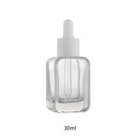 Flacon compte-gouttes carré pour huiles essentielles et parfums, 30ml 50ml, en verre à fond épais, échantillon gratuit, logo personnalisé, sérum concentré, lot de 100 pièces en gros