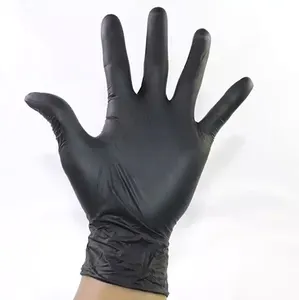 Factory Supply 6mil 8mil Nitrile Diamond Texture Glove Powder Free Black Nitrile Gloves