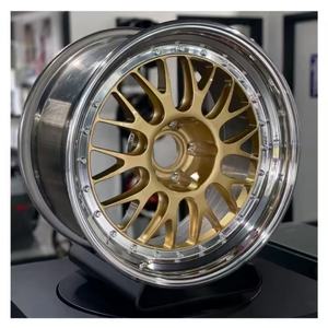 Jantes forgées sur mesure 2 pièces 17 18 19 20 21 22 pouces, finition or brossé, à déport profond, entraxes 5x114.3 5x120 5x130, pour <span class=keywords><strong>BBS</strong></span> BMW Porsche - Product Image 1