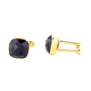 Hitam Onyx Indah Manset Link 925 Sterling Silver Gemstone Handmade Cuff Links