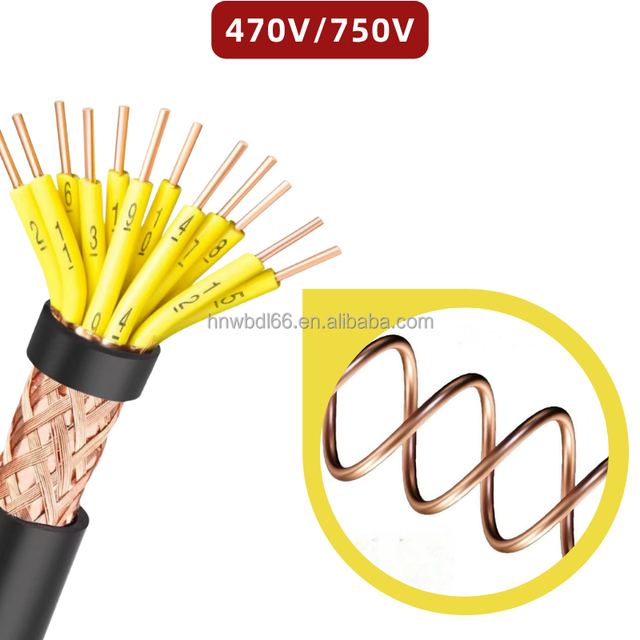 Industrial Control Multi Cores Flexible Copper KVVP Shielded Flame Retardant PVC Jacket IP68 Data Transmission Cable