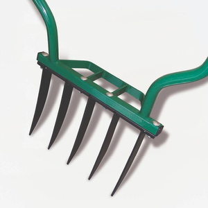 Fourche à herbe JH-Mech en métal robuste, 240 x 42 cm, 5 dents, manche en L ergonomique, résistante à la rouille, en acier vert, pour jardin - Product Image 3