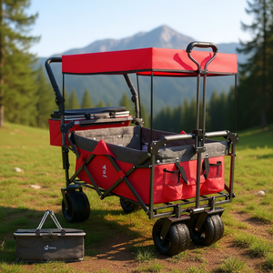 รถเข็นพับได้อเนกประสงค์ NapFox ขนาด 140 ลิตร พร้อมหลังคา สำหรับตั้งแคมป์และใช้งานกลางแจ้ง - Product Image 2