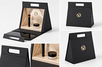 Boîte cadeau magnétique plate haut de gamme écologique personnalisée avec sac en papier kraft pour emballage de cosmétiques et de produits de beauté