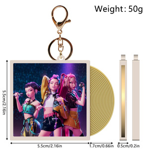 PVC CD Shaped <strong>Keychain</strong> 2D Printed Disc Pendant for Bag Backpack Car Key Cute Music Style Decorative Gift for Friends - Product Image 4