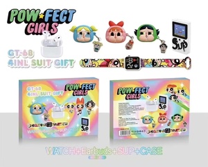 Nuovo Set regalo elettronico 4 - in - 1 a tema Powerpuff Girls (orologio + auricolari + custodia per Console di gioco) - Product Image 3