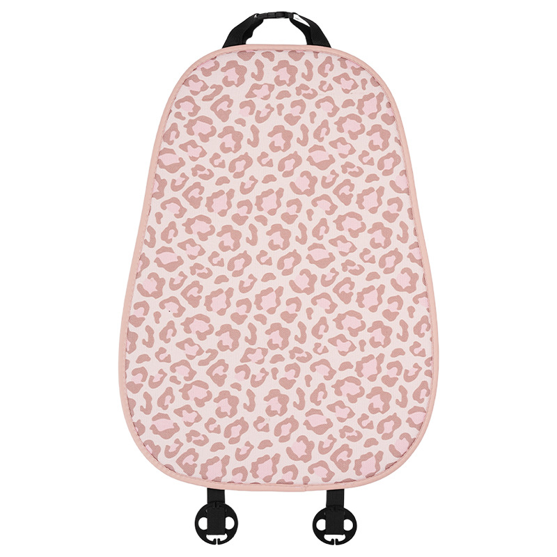 Coussin d'assise en lin imprimé léopard, dossier rose