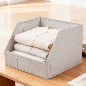 <b>Clothes</b> <b>Storage</b> Box Rectangle Foldable Without Lid Gray 30.6x30.6x25.6cm For Home Dormitory Use - Product Image 1