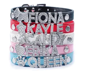 Personalizado personalizado strass dog collar com letras nomes