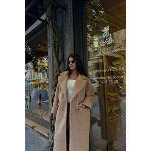 Abrigo de Mujer en Color Marrón, Estilo Bouclé, Reversible, Transpirable e Impermeable, para Otoño e Invierno, Estilo Formal Largo, Tallas XS a XL - Product Image 2