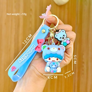 Portachiavi in PVC e lega di zinco a tema animali dei cartoni animati, simpatico cane dalle grandi orecchie, creativo, per auto e borsa, piccolo <span class=keywords><strong>regalo</strong></span> per coppie - Product Image 4