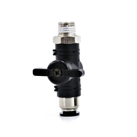Vanne à bille pneumatique en plastique 1/4 ''NPT mâle à 8mm Push pour connecter le robinet à bille