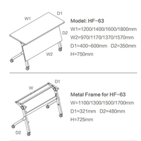 Table de formation multifonctionnelle pliable et extensible LIWEI, plateau en bois, bureau de conférence moderne, pieds en acier, mobilier de bureau