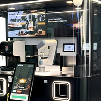 Distributeur automatique de café robotisé IA, robot café intelligent, kiosque café intelligent, écran tactile, boîte à lait, affichage