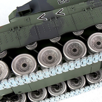 Modèle de char de combat principal Merkava israélien char RC à l'échelle 1:18 avec fonctions de tir PP et de balle d'eau et de fumée comprenant des piles