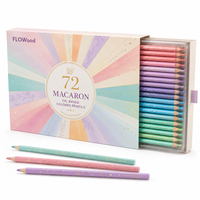 72 crayons de couleur à base d'huile couleur macaron pour l'école et le bureau, fournitures d'écriture et de correction, stylos de dessin pour artistes
