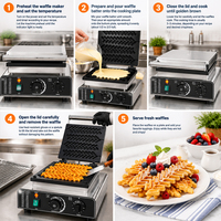 Gaufrier portable 220V à chauffage rapide, antiadhésif, en acier inoxydable, commercial, en forme de sapin de Noël