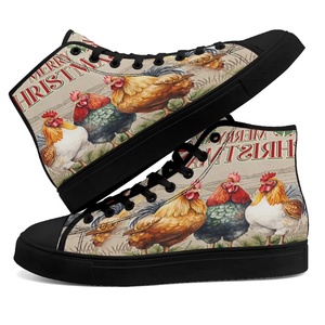 Chaussures en toile à tige haute personnalisées, OEM ODM, imprimées, tendance pour filles, faible MOQ, chaussures de skate personnalisées pour hommes - Product Image 2