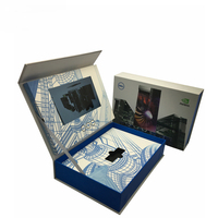 Vente chaude Dell Box Brochure vidéo en papier de haute qualité Whit 7 Écran LCD Offest Impression Cross Style pour cadeau d'affaires