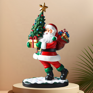 Ornement de Noël personnalisé, statue de Père Noël en résine, cadeau de Noël, figurine de Père Noël sur cheminée, décoration d'intérieur pour foyer - Product Image 5