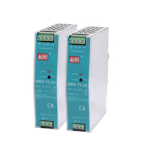 Alimentation électrique industrielle NDR-75-24 à sortie unique 110VAC 220VAC vers 24VDC 75W sur rail DIN AC/DC CE