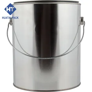 4L metal round tin paint can with lever lids for oil based paint  tin can factory for sale