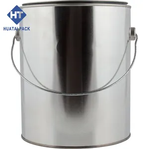 4L Metal Round Tin Paint Can With Lever Lids For Oil Based Paint Tin Can Factory For Sale