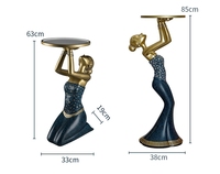 Statue de sculpture moderne légère et luxueuse pour le salon en résine pour fille plateau de rangement pour décoration de la maison pièce décorative élégante