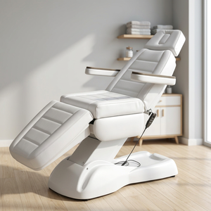 Fauteuil de soin électrique blanc réglable en hauteur avec appui-tête pour salon de beauté et spa - Product Image 3